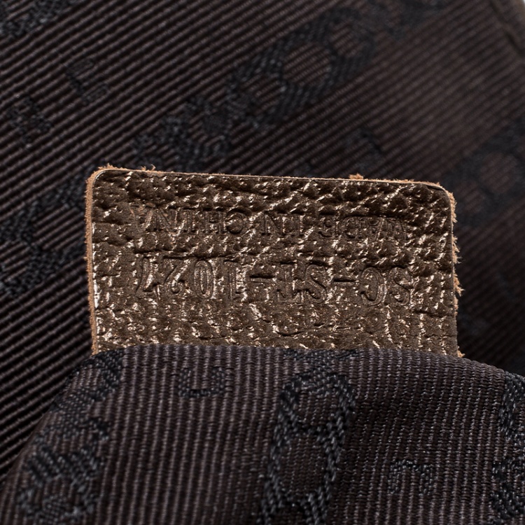 Pre Owned Celine Bronze Striped Leather Clutch