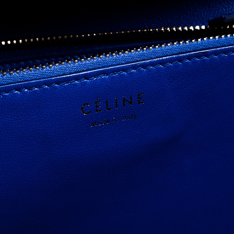Pre Owned Celine Blue Python Large Classic Box Shoulder Bag