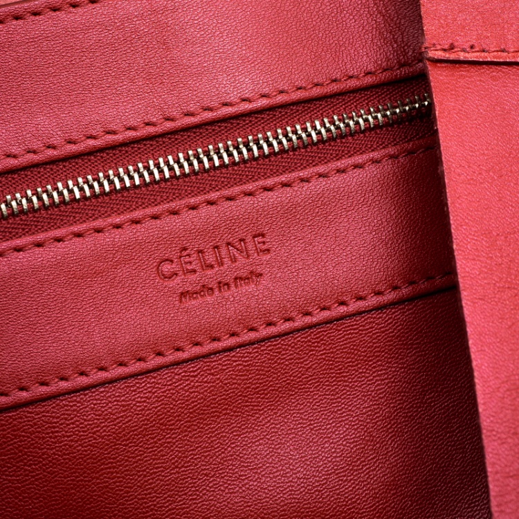Pre Owned Celine Red Leather Cabas Tote