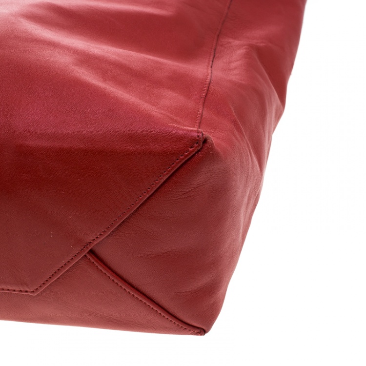 Pre Owned Celine Red Leather Cabas Tote