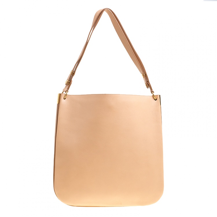 Pre Owned Celine Melon Orange Leather Blade Hobo