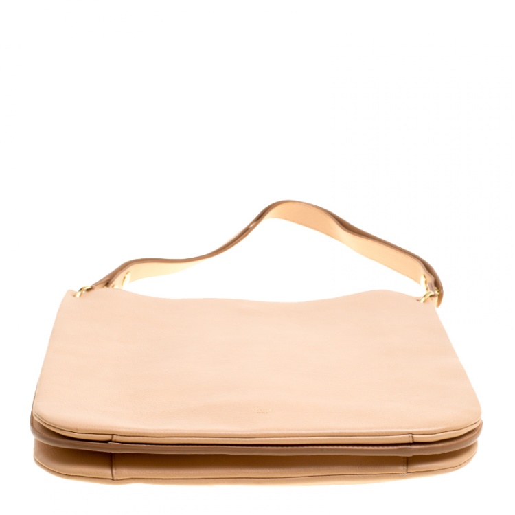 Pre Owned Celine Melon Orange Leather Blade Hobo