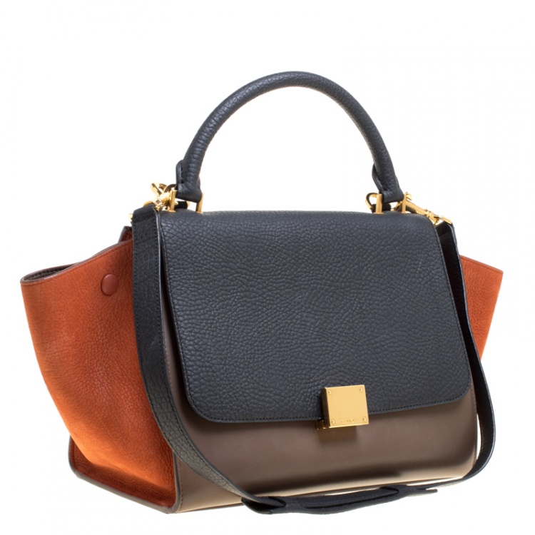 Pre Owned Celine Multicolor Leather Small Trapeze Tote