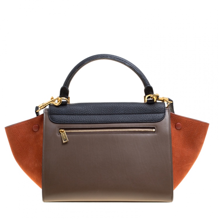 Pre Owned Celine Multicolor Leather Small Trapeze Tote