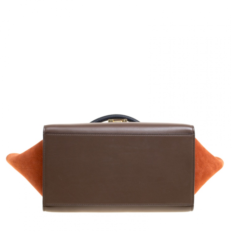 Pre Owned Celine Multicolor Leather Small Trapeze Tote