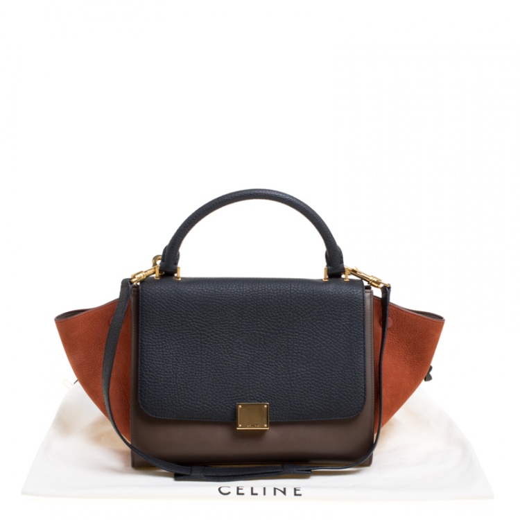 Pre Owned Celine Multicolor Leather Small Trapeze Tote