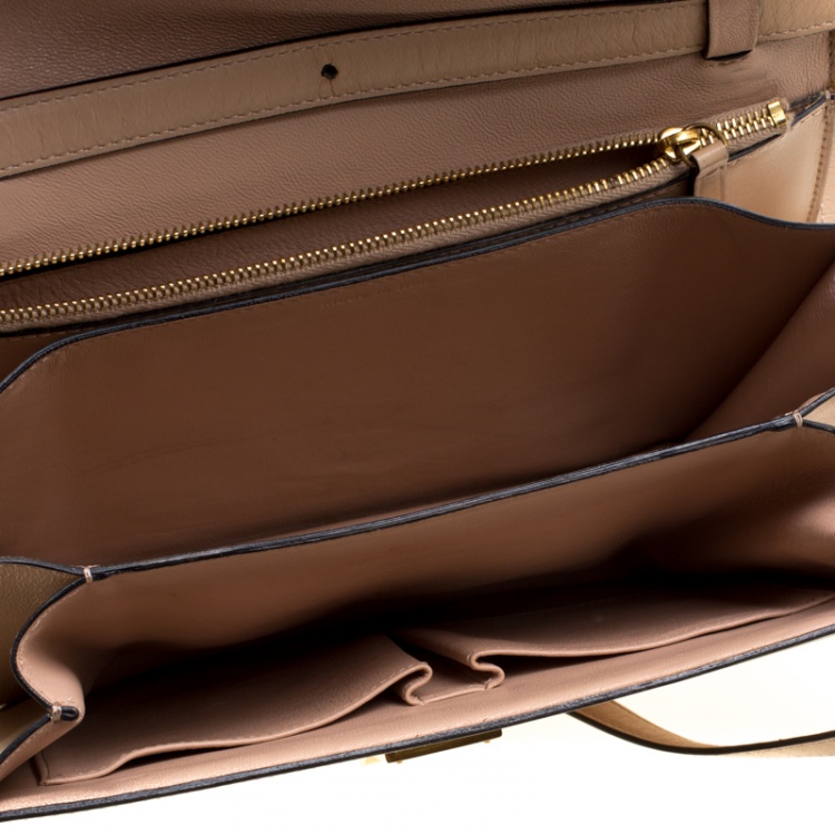 Pre Owned Celine Beige Leather Medium Classic Box Shoulder Bag