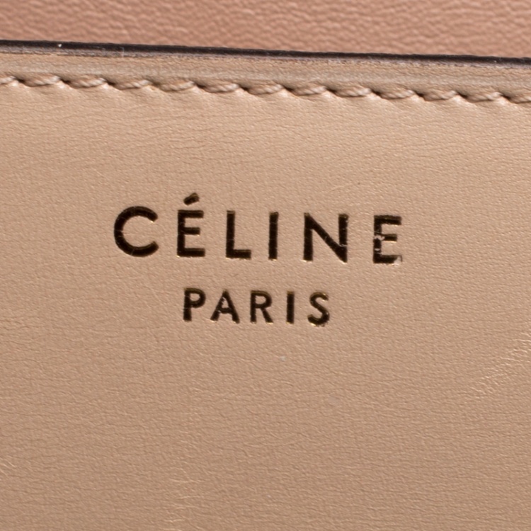 Pre Owned Celine Beige Leather Medium Classic Box Shoulder Bag
