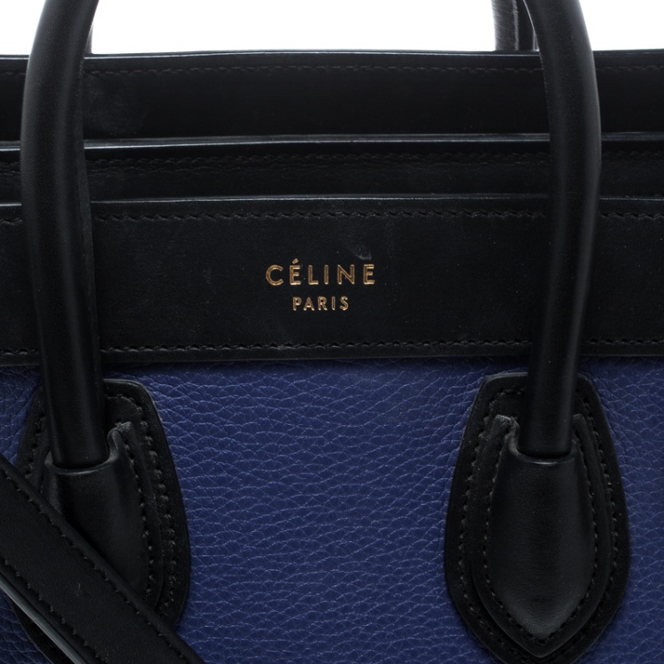 Pre Owned Celine Tri Color Leather Nano Luggage Tote
