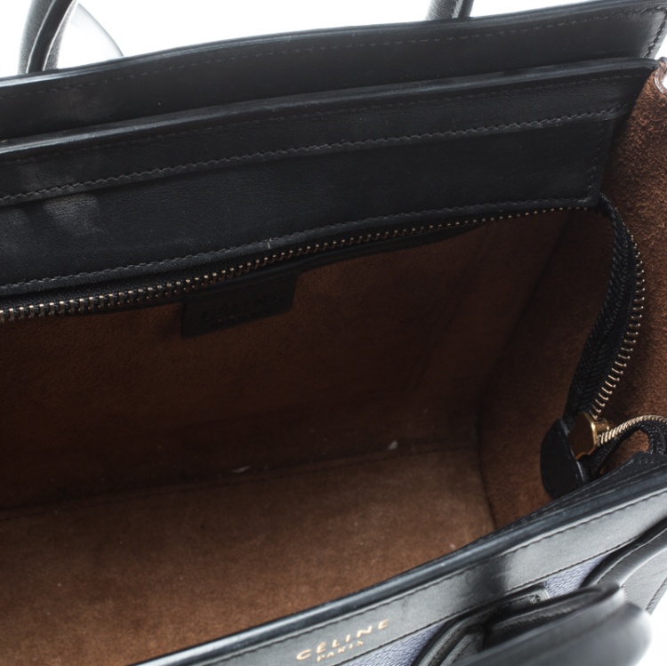 Pre Owned Celine Tri Color Leather Nano Luggage Tote