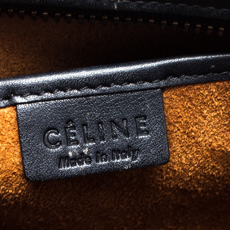 Pre Owned Celine Tri Color Leather Nano Luggage Tote