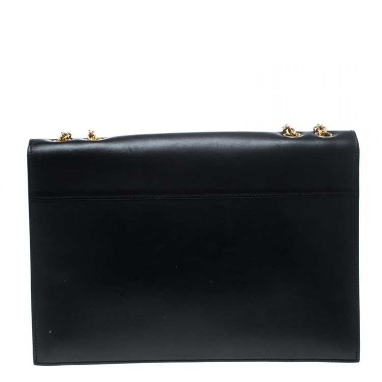 Pre Owned Celine Black Leather Pocket Envelope Shoulder Bag