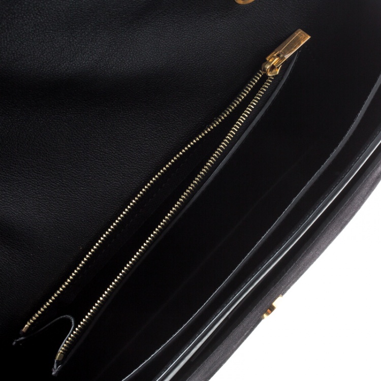 Pre Owned Celine Black Leather Pocket Envelope Shoulder Bag