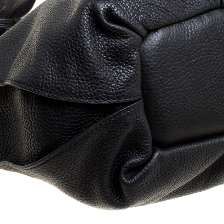 Pre Owned Celine Black Leather Large Bittersweet Hobo