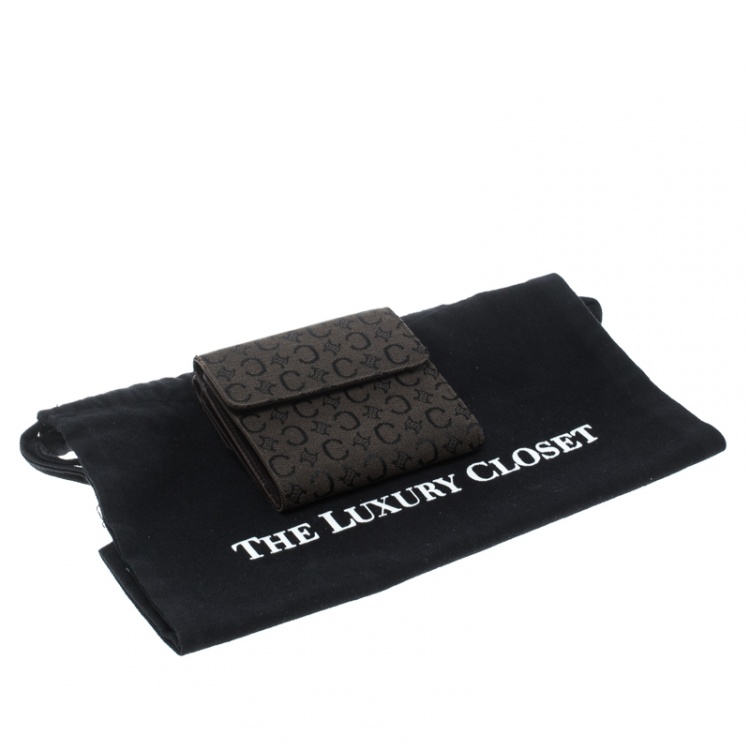 Pre Owned Celine Brown Monogram Macadam Canvas Compact Wallet