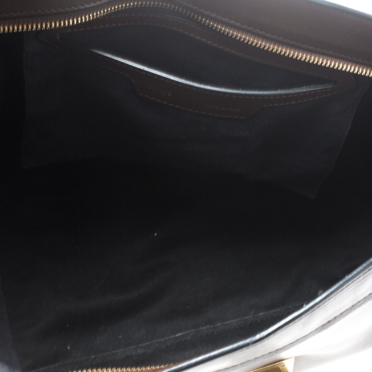 Pre Owned Celine Tri Color Leather Medium Trapeze Tote