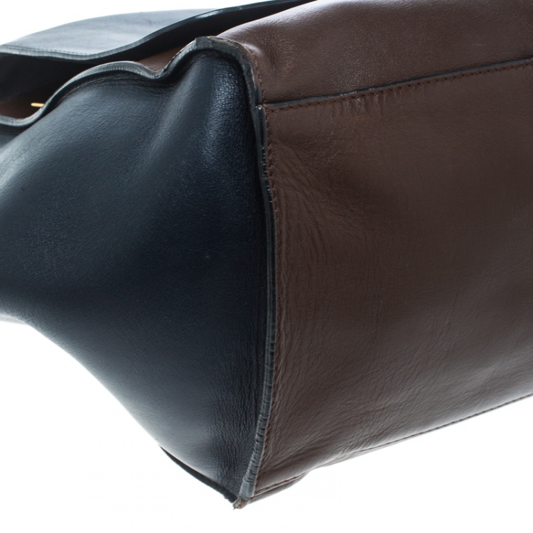 Pre Owned Celine Tri Color Leather Medium Trapeze Tote