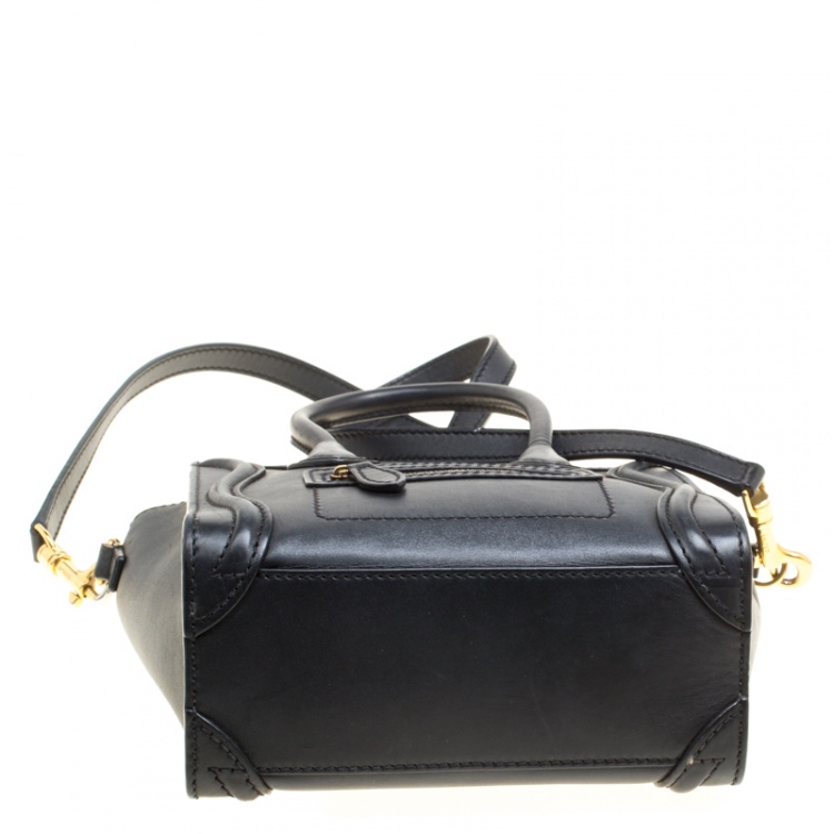 Pre Owned Celine Black Leather Nano Luggage Top handle Bag