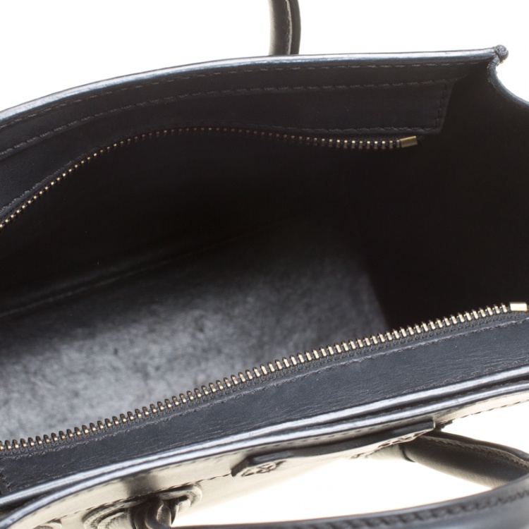 Pre Owned Celine Black Leather Nano Luggage Top handle Bag