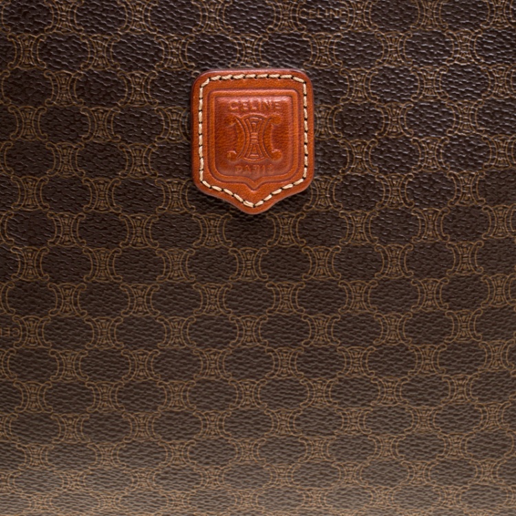 Pre Owned Céline Brown Coated Canvas and Leather Macadam Satchel