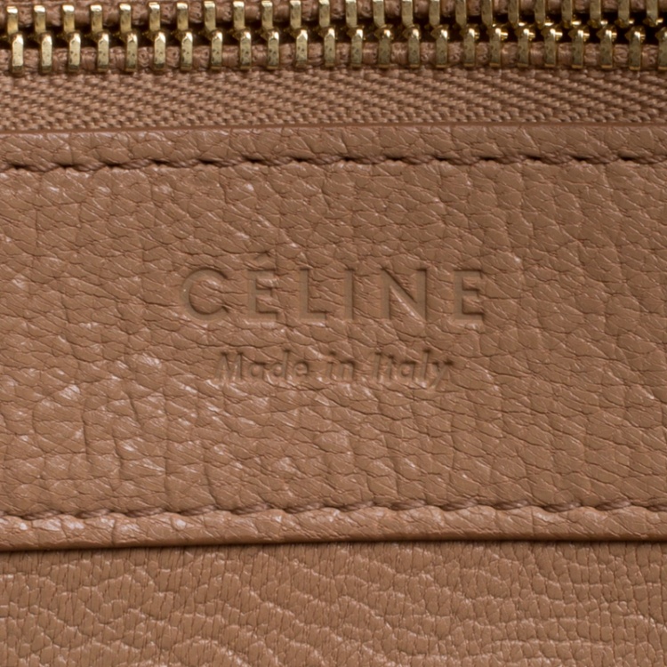 مملوكة مسبقًا Celine Brown Leather Vertical Zipper Gusset Cabas Tote