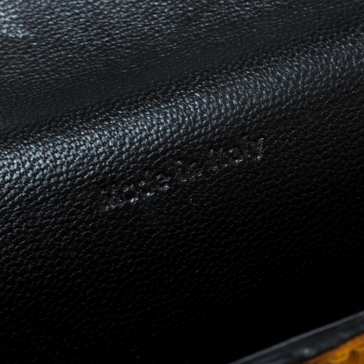 Pre Owned Celine Grey/ Multicolor Leather and Calf Hair Diamond Card Case