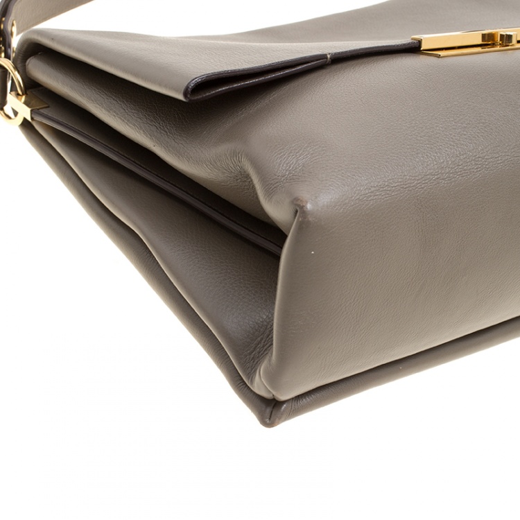 Pre Owned Celine Beige Leather Blade Flap Bag