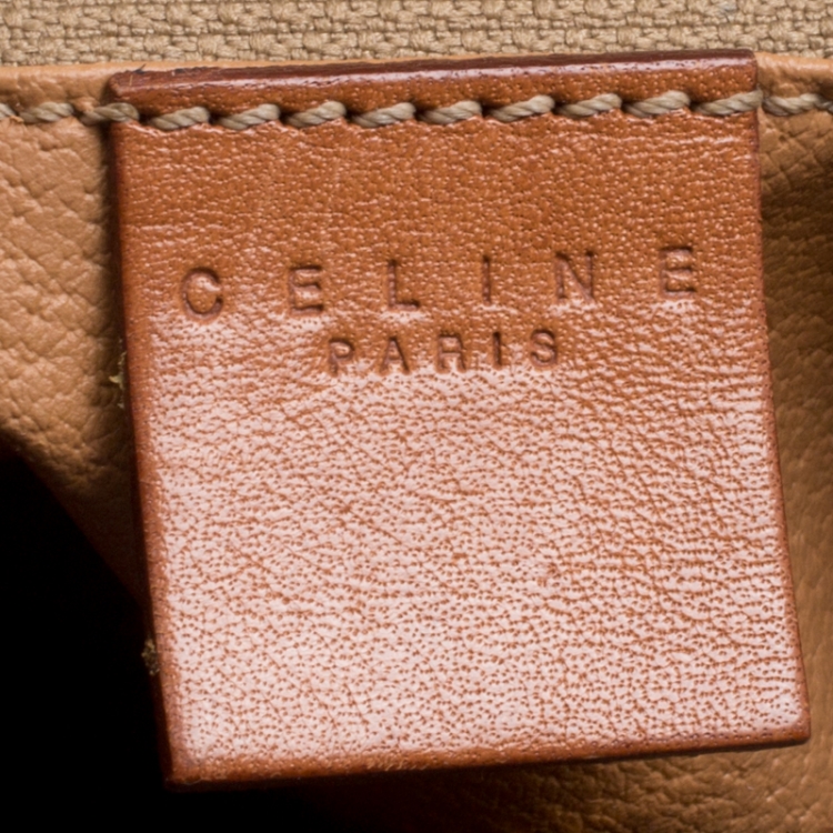 Pre Owned Céline Brown Macadam Coated Canvas  Boston Bag