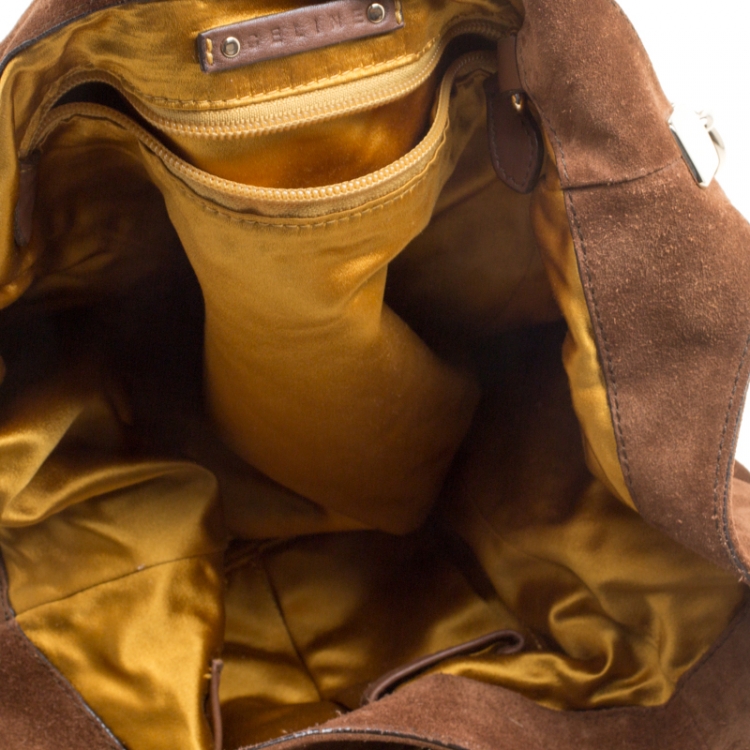 Pre Owned Celine Brown Suede Fringed Dimitri Hobo