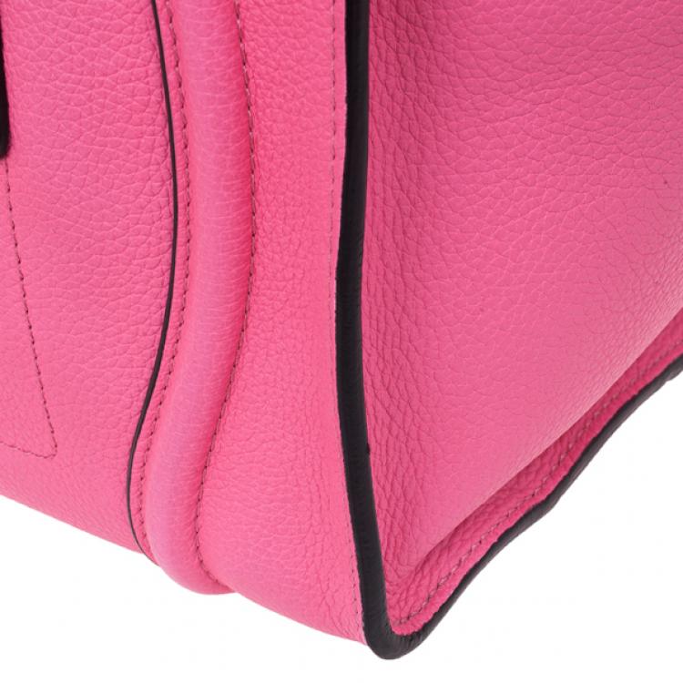 Pre Owned Celine Fluo Pink Mini Luggage Tote