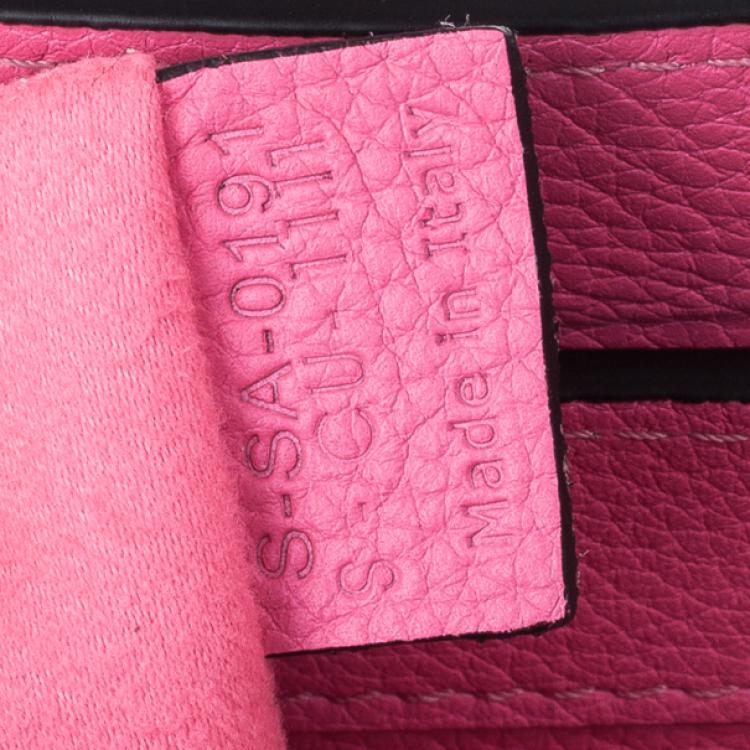 Pre Owned Celine Fluo Pink Mini Luggage Tote