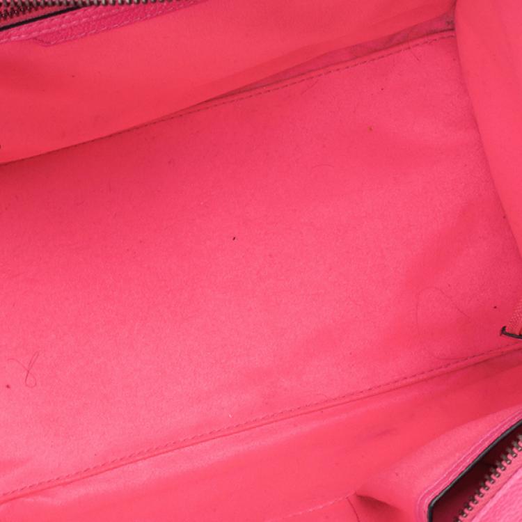 Pre Owned Celine Fluo Pink Mini Luggage Tote