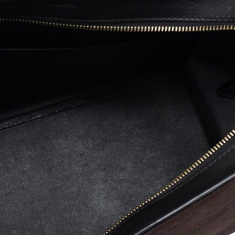 Pre Owned Celine Dark Brown Calf Hair Trapeze Bag