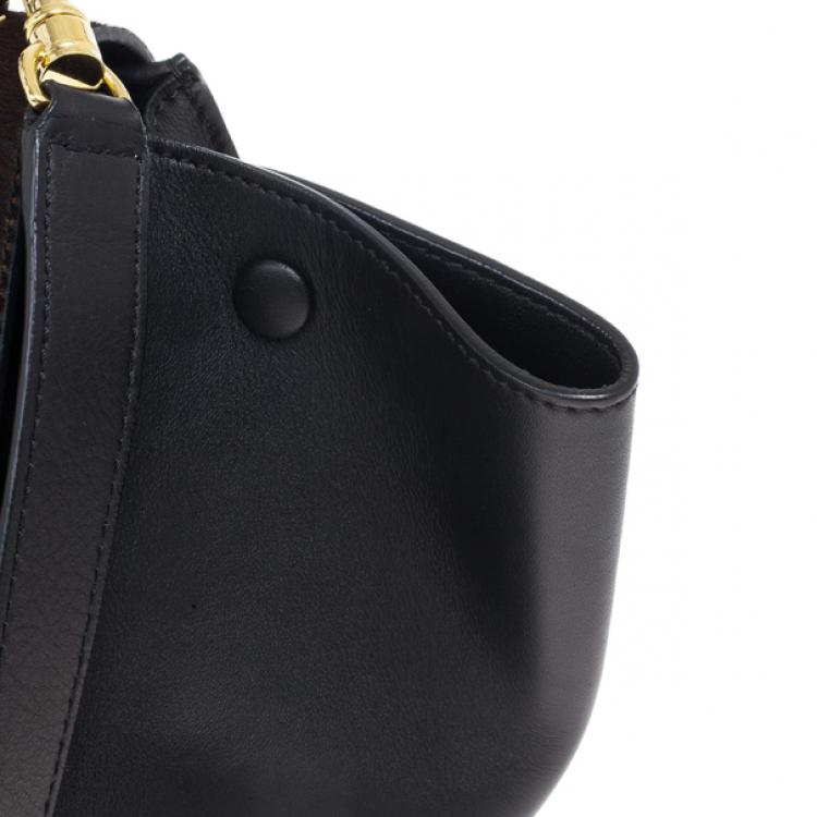 Pre Owned Celine Dark Brown Calf Hair Trapeze Bag