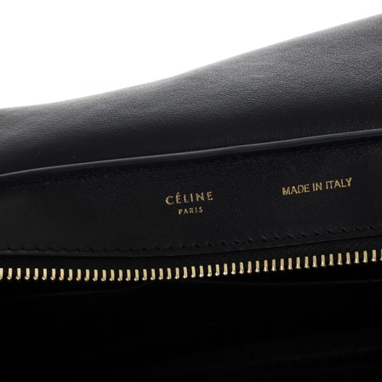 Pre Owned Celine Dark Brown Calf Hair Trapeze Bag