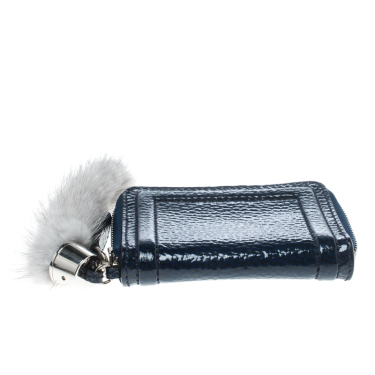 Pre Owned Celine Blue Patent Leather Coin Purse