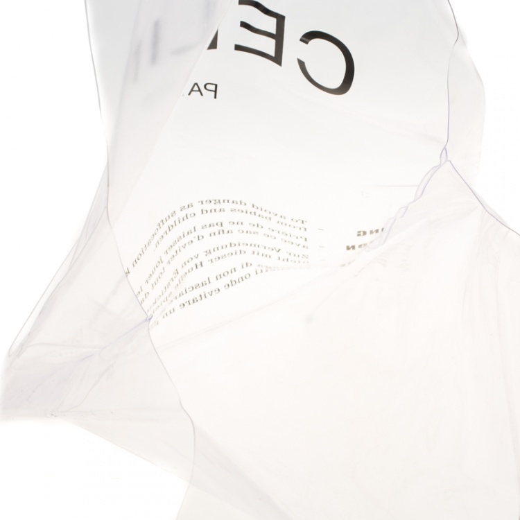 Pre Owned Celine Transparent Plastic Bag with Zip Pouch Clutch