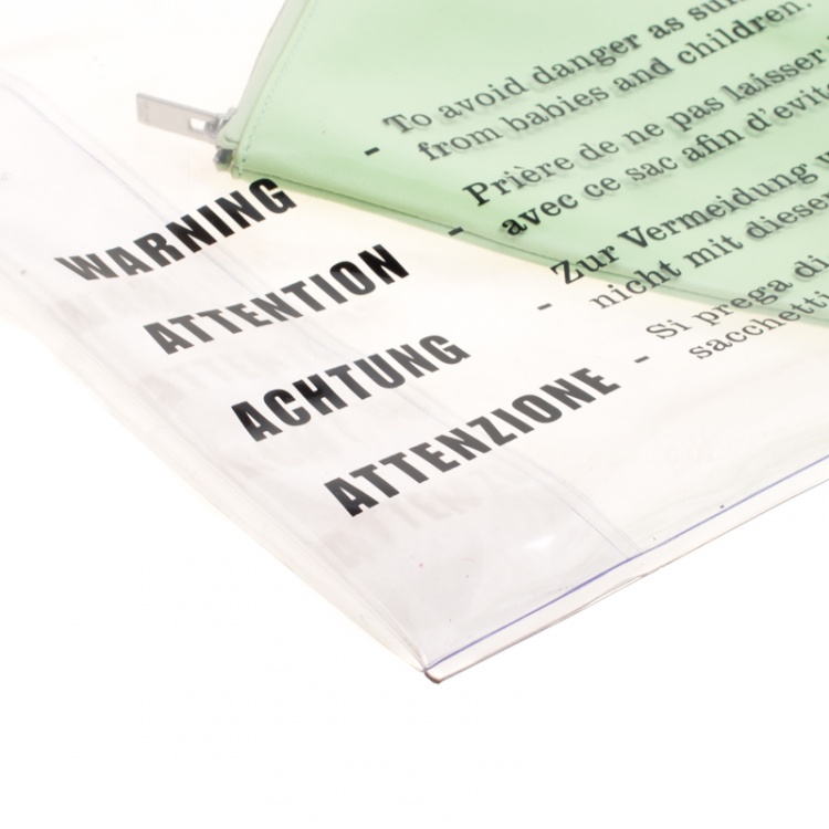 Pre Owned Celine Transparent Plastic Bag with Zip Pouch Clutch