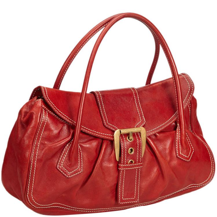 Pre Owned Celine Red Leather Everyday Bag