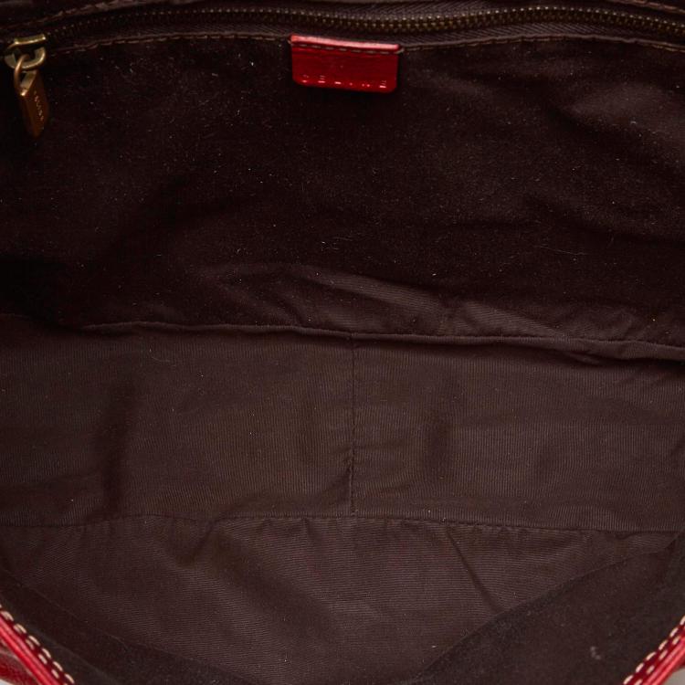Pre Owned Celine Red Leather Everyday Bag