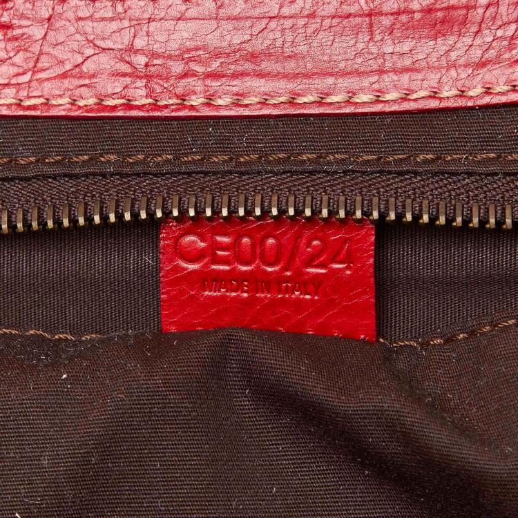 Pre Owned Celine Red Leather Everyday Bag
