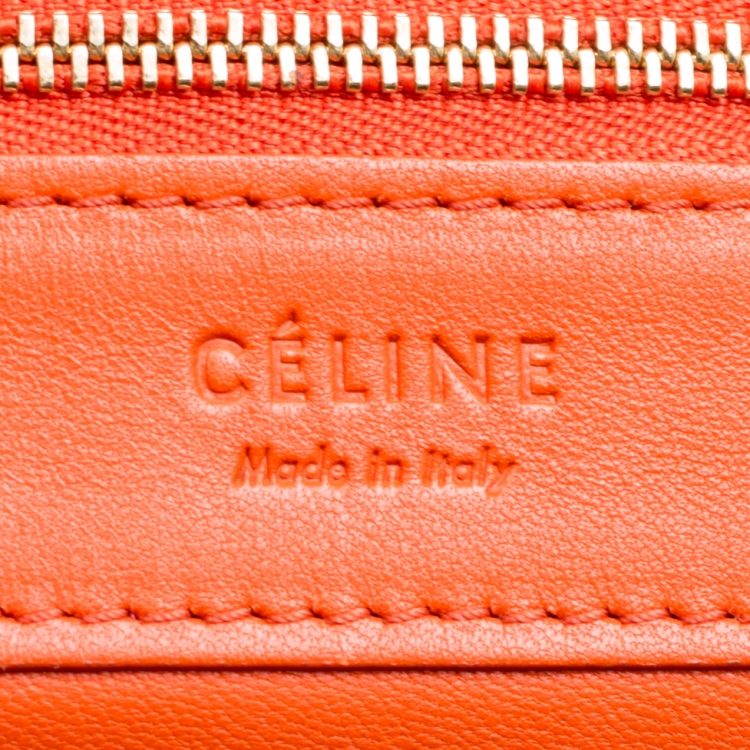 Pre Owned Celine Orange/Red Leather Vertical Cabas Tote