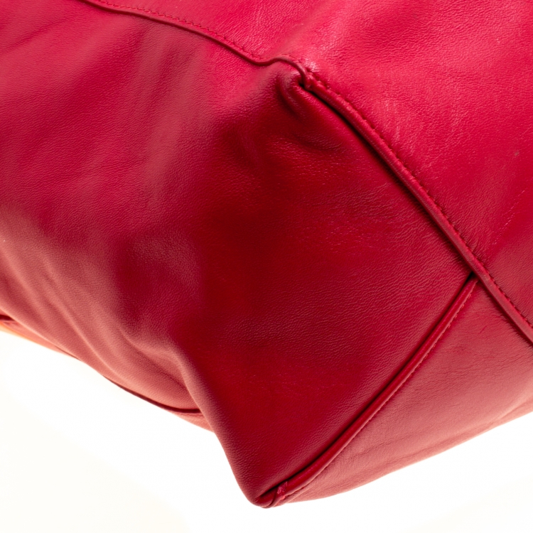 Pre Owned Celine Orange/Red Leather Vertical Cabas Tote