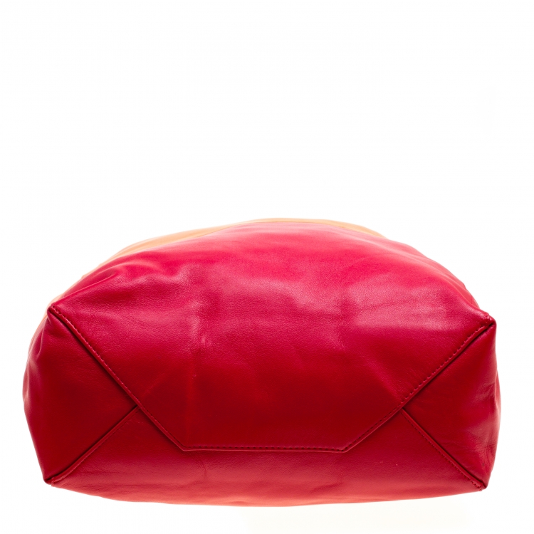 Pre Owned Celine Orange/Red Leather Vertical Cabas Tote