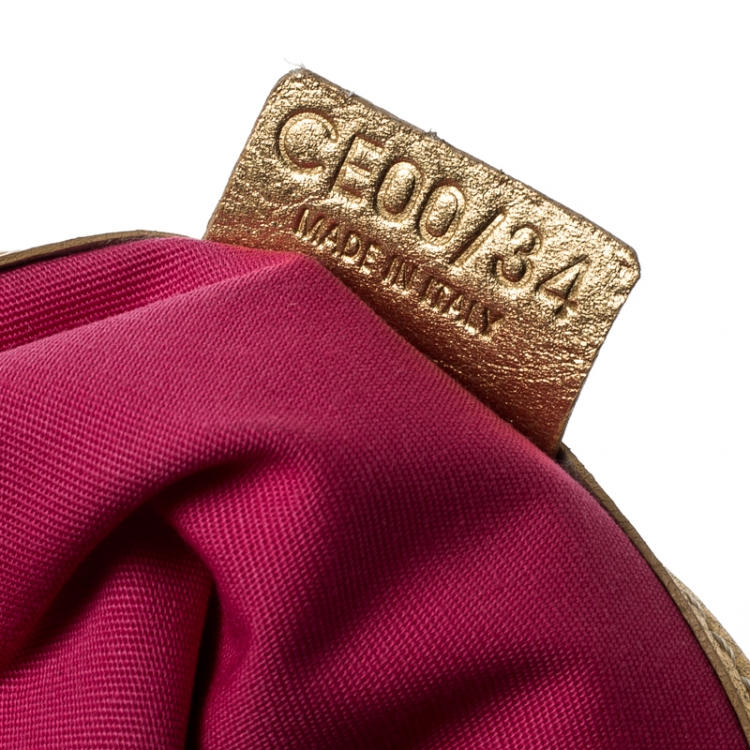 Pre Owned Celine Pink Macadam Canvas Vintage Shoulder Bag