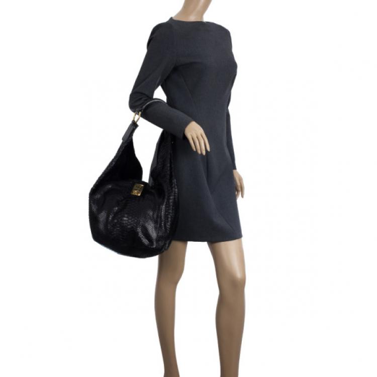 Pre Owned Celine Black Python Hobo