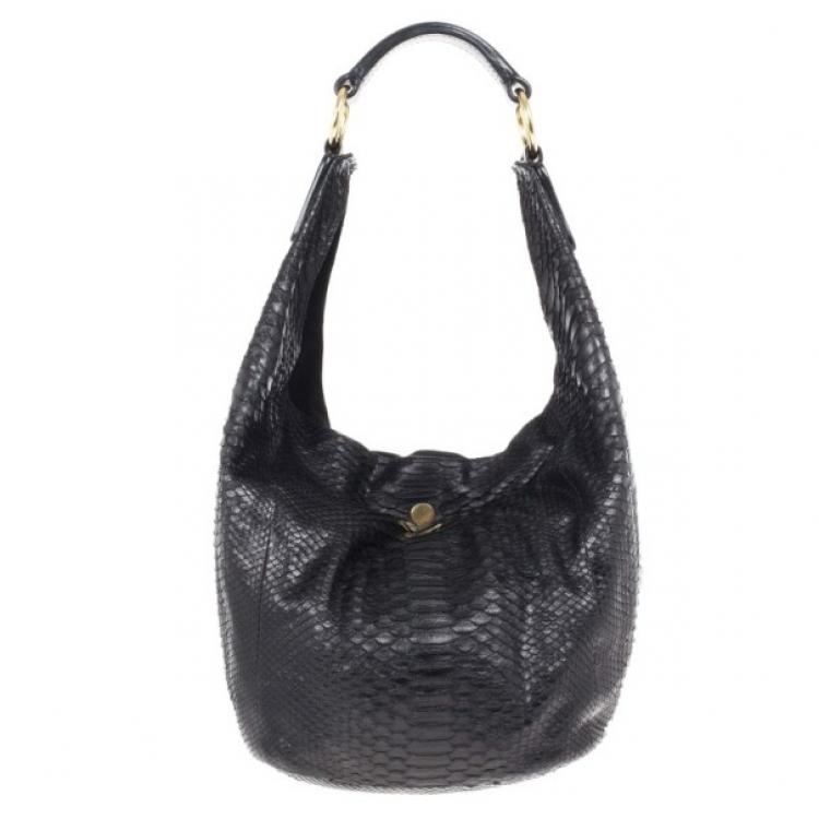 Pre Owned Celine Black Python Hobo