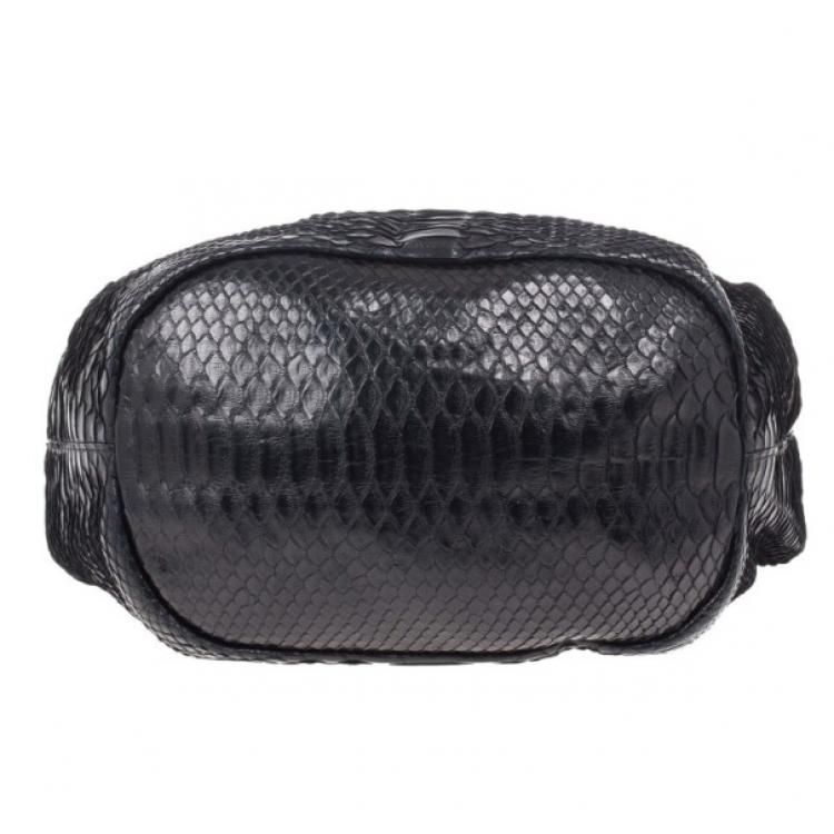 Pre Owned Celine Black Python Hobo