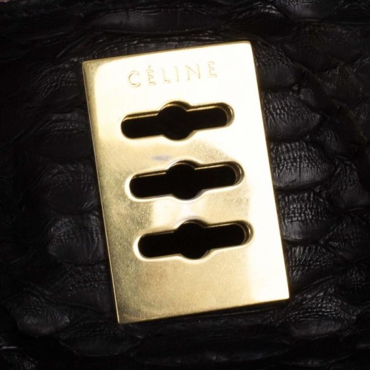 Pre Owned Celine Black Python Hobo