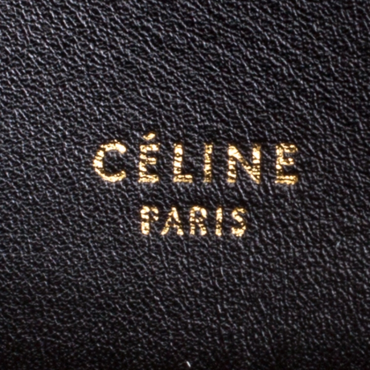 Pre Owned Celine Black/Yellow Leather and Calf Hair Medium Edge Bag